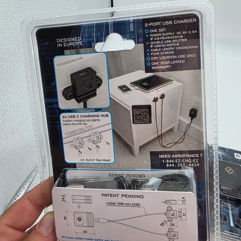 2 Pack EZ Collection 2-Port USB Charger Smart Charging System Black 5 FD-B O9